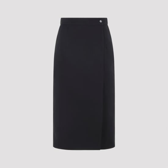 26FW 보테가베네타 미디 스커트 873834 V6NP0 1010 DOUBLE BLACK - BOTTEGA VENETA