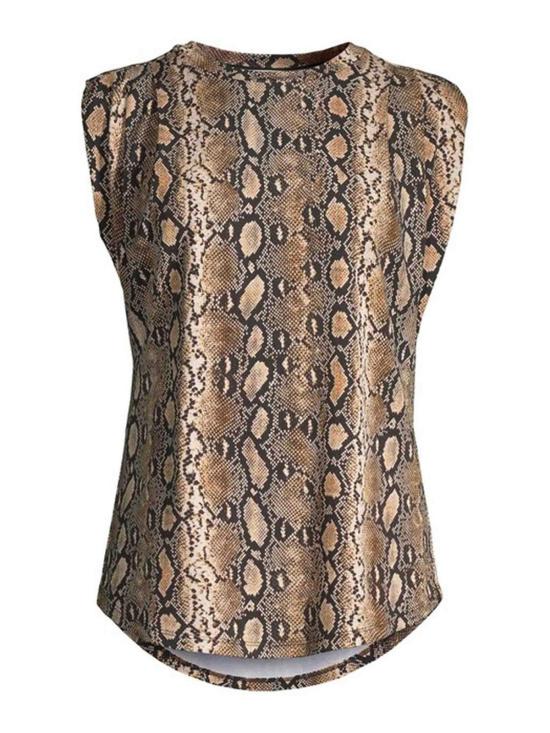 마이클 코어스 민소매 티셔츠 MH35131BAX186 Animal Print
