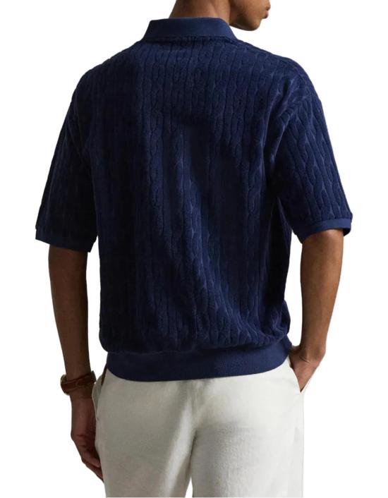  폴로 랄프로렌 폴로 티셔츠 폴로 랄프 로렌 케이블 니트 폴로 셔츠 네이비 - POLO RALPH LAUREN