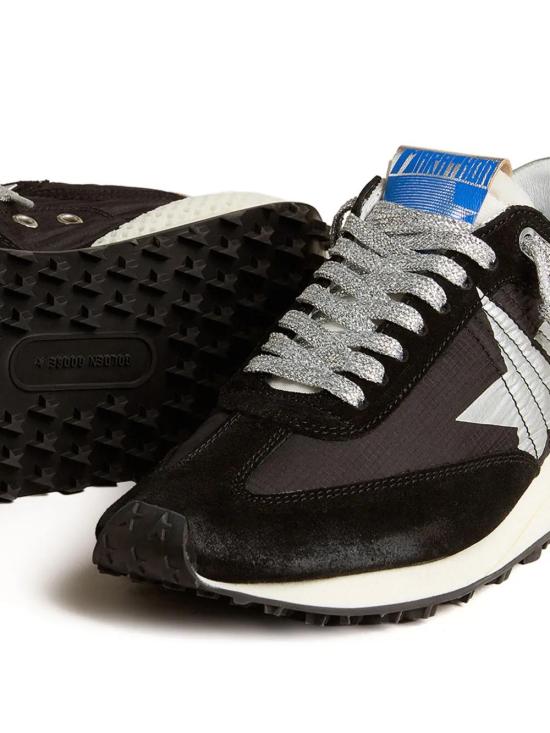 26FW 골든구스 나일론 어퍼 실버 스타 마라톤 스니커즈 GWF00684F005675 90179 BLACK SILVER - GOLDEN GOOSE