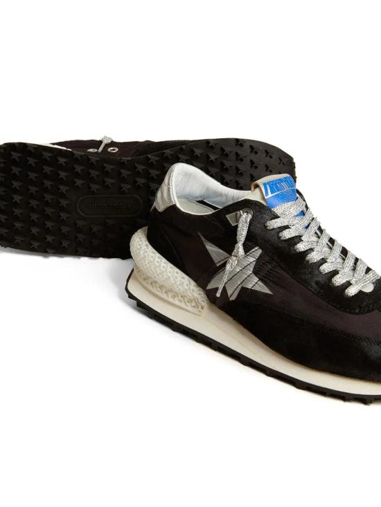 26FW 골든구스 립스탑 나일론 어퍼 & 실버 스타 마라톤 스니커즈 GMF00684F005675 90179 BLACK SILVER - GOLDEN GOOSE