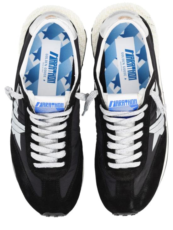 26FW 골든구스 립스탑 나일론 어퍼 & 실버 스타 마라톤 스니커즈 GMF00684F005675 90179 BLACK SILVER - GOLDEN GOOSE