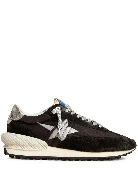 26FW 골든구스 립스탑 나일론 어퍼 & 실버 스타 마라톤 스니커즈 GMF00684F005675 90179 BLACK SILVER