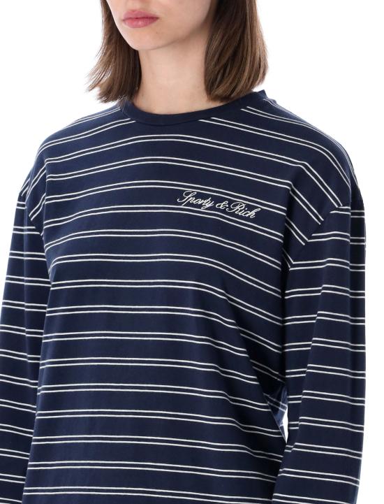 26SS 스포티앤리치 반팔 티셔츠 TO124710326BL107 3907 DARK NAVY WHITE - SPORTY & RICH