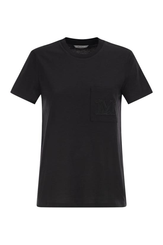 26FW 막스마라 파파이 코튼 저지 티셔츠 2621946051600 002 BLACK