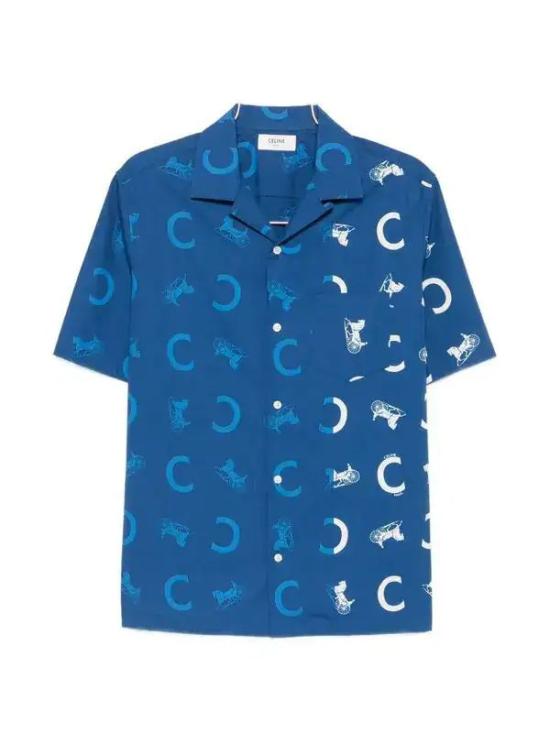 26SS 셀린느 긴팔 셔츠 2C9463K51 GDR0 NAVYWHITEBLUE GDR0 NAVY WHITE BLUE
