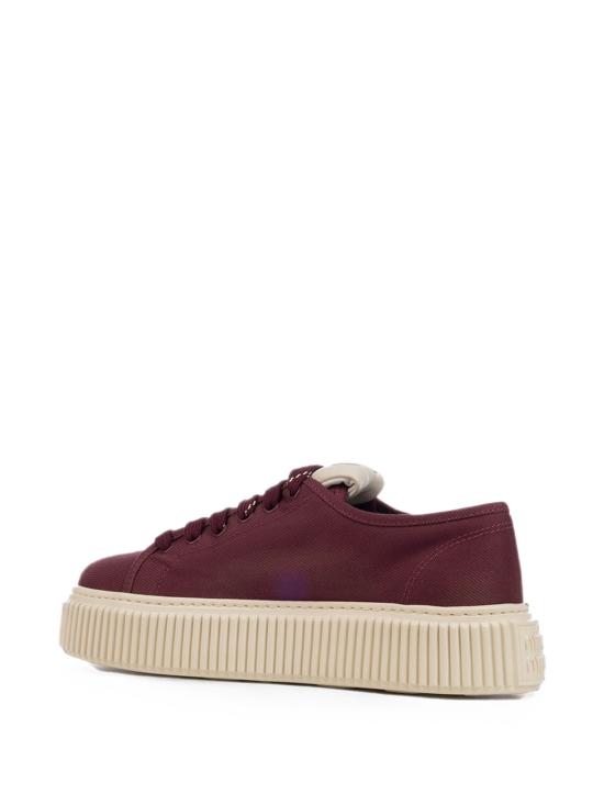 26FW 미우미우 로고 장식 데님 스니커즈 5E389EF0051350 F0007 BORDEAUX - MIU MIU