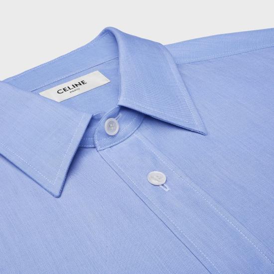 26SS 셀린느 코튼 포플린 클래식 셔츠 RC0BZ2N91 07EU BLUE - CELINE