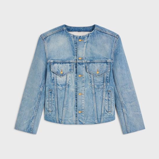 26SS 셀린느 데님 재킷 RV0ZV789D GDN7 MELON BLUE