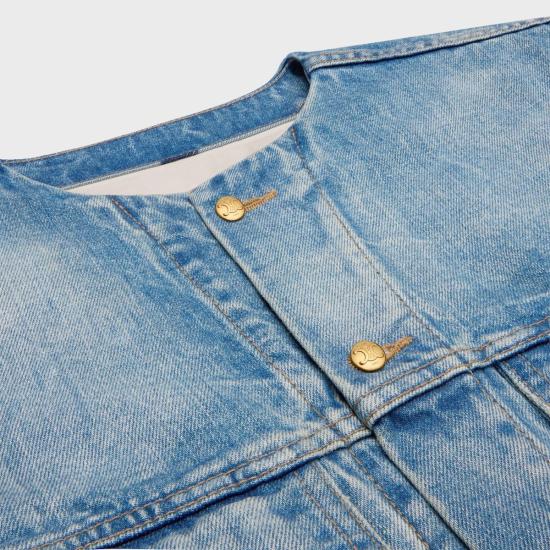 26SS 셀린느 데님 재킷 RV0ZV789D GDN7 MELON BLUE - CELINE