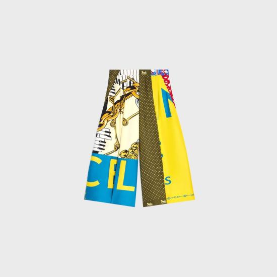 26SS 셀린느 스트레이트 팬츠 RP0J73Q97 GKO5 IVORYBLUEYELLOW GKO5 IVORY BLUE YELLOW