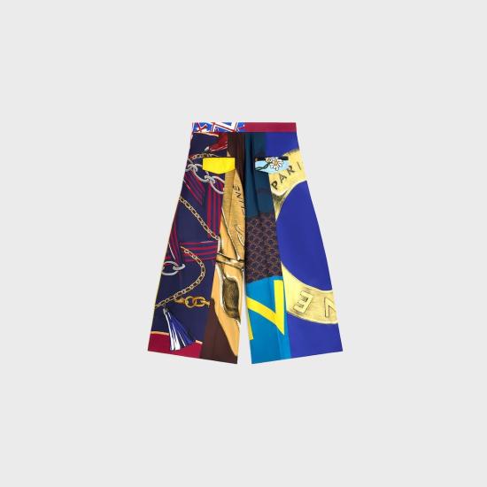 26SS 셀린느 스트레이트 팬츠 RP0J73Q97 GKO5 IVORYBLUEYELLOW GKO5 IVORY BLUE YELLOW - CELINE