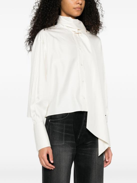26SS 셀린느 크롭 라발리에르 셔츠 RC0950H25 01RD CRAIE - CELINE