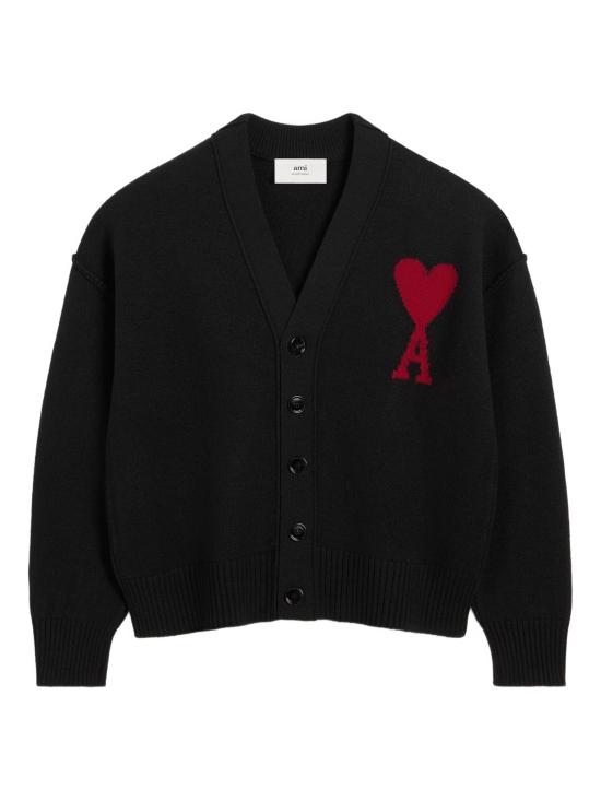 26SS 아미 빅하트 로고 가디건 BFUKC006018 009 BLACK RED