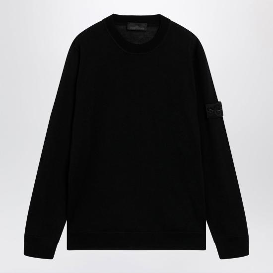 26FW 스톤 아일랜드 퓨어 라이트 RWS 울 스톤 아일랜드 고스트 크루넥 점퍼 S155100074S00FC V0029 BLACK