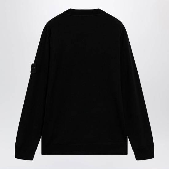 26FW 스톤 아일랜드 퓨어 라이트 RWS 울 스톤 아일랜드 고스트 크루넥 점퍼 S155100074S00FC V0029 BLACK - STONE ISLAND