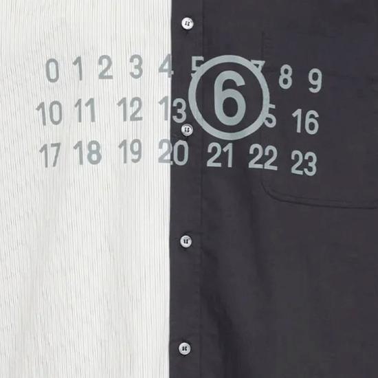 26SS MM6 메종마르지엘라 투톤 코튼 포플린 셔츠 SH0DT0025MTN136 961 BLACK - MM6 MAISON MARGIELA