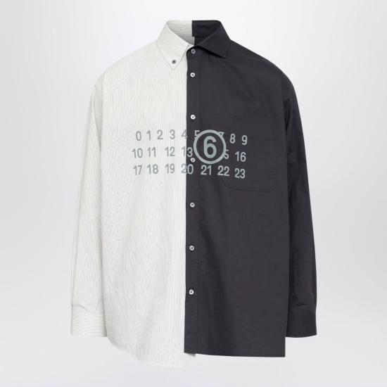 26SS MM6 메종마르지엘라 투톤 코튼 포플린 셔츠 SH0DT0025MTN136 961 BLACK