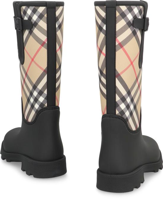 26FW 버버리 러버 마쉬 스탬프 하이 부츠 8111677170480 A1189 BLACK - BURBERRY