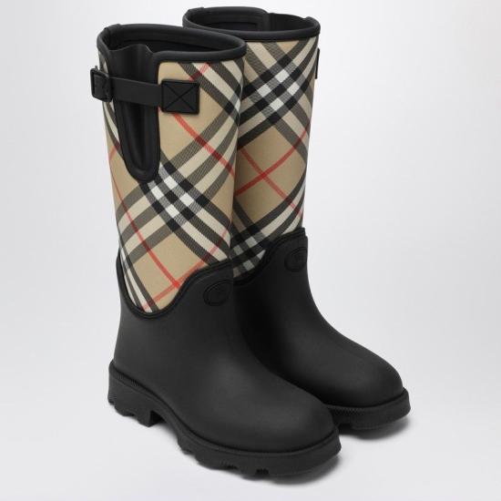 26FW 버버리 러버 마쉬 스탬프 하이 부츠 8111677170480 A1189 BLACK