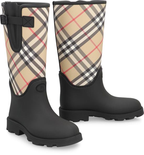 26FW 버버리 러버 마쉬 스탬프 하이 부츠 8111677170480 A1189 BLACK - BURBERRY