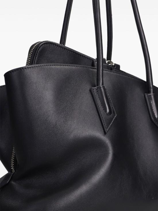 26FW 디 아티코 라 파세지아타 미디엄 탑 핸들 백 250WAH00054LBT019AA 100 BLACK - THE ATTICO