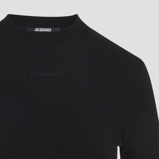 26FW 자크뮈스 그로그랭 로고 롱슬리브 티셔츠 TSW00155AJ00124 990 BLACK - JACQUEMUS