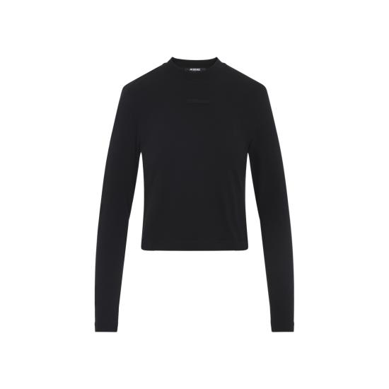 26FW 자크뮈스 그로그랭 로고 롱슬리브 티셔츠 TSW00155AJ00124 990 BLACK
