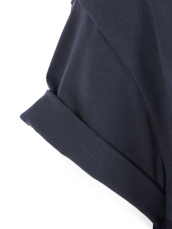 26FW 브루넬로 쿠치넬리 콘트라스트 트림 코튼 티셔츠 M0T18BD200 C3186 BLUE - BRUNELLO CUCINELLI