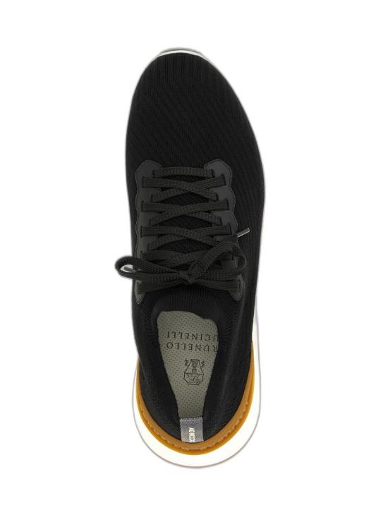 26FW 브루넬로 쿠치넬리 코튼 니트 세미 폴리쉬드 카프스킨 러너 MZUPMBO252 CIK10 BLACK - BRUNELLO CUCINELLI
