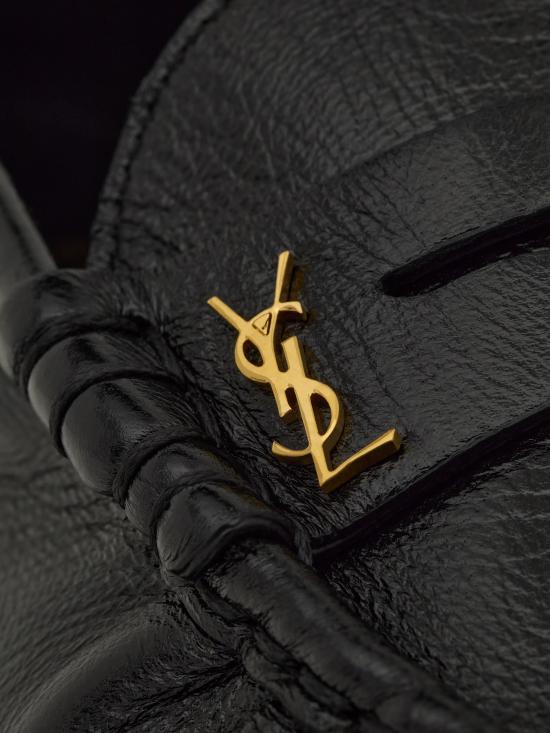 26FW 생로랑 소프트 샤이니 레더 로퍼 818908AA00K 1000 BLACK - SAINT LAURENT