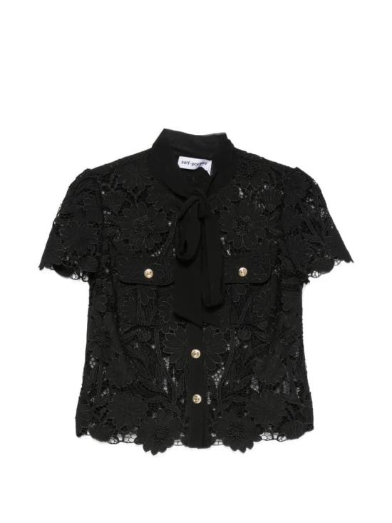 26FW 셀프 포트레이트 블라우스 PF26111TBPF26RTW BLACK