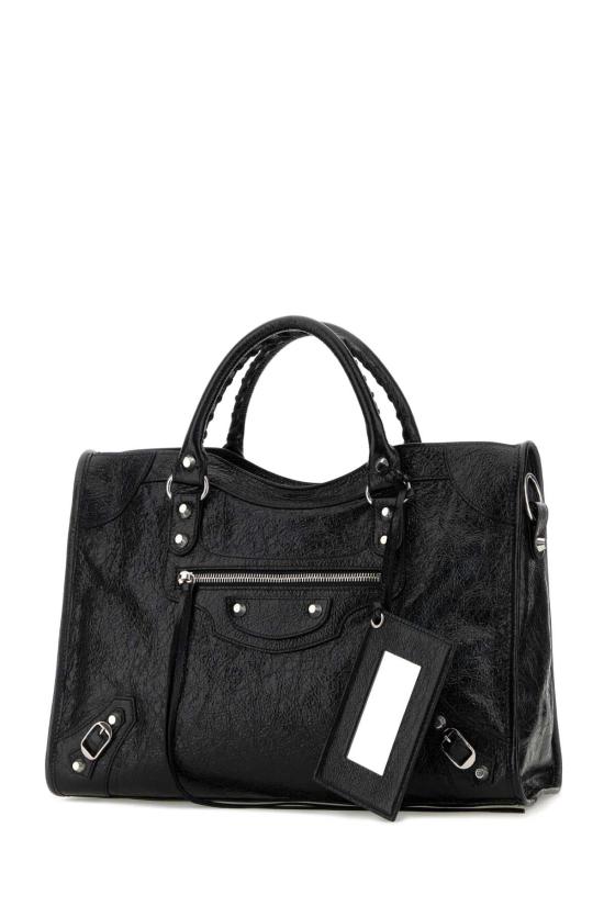 26FW 발렌시아가 르 시티 백 미디움 8657602ACLR 1000 BLACK - BALENCIAGA
