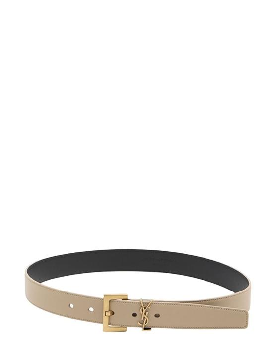 26FW 생로랑 카산드라 벨트 스퀘어 버클 스무스 레더 634437BOO0W 2721 BEIGE
