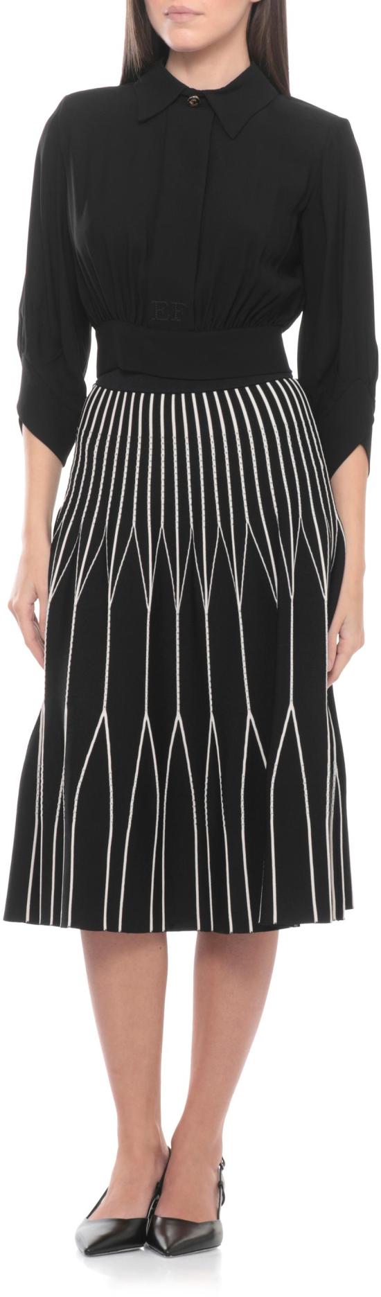 26SS 엘리자베타프랜치 미디 스커트 9744826 BLACK - ELISABETTA FRANCHI