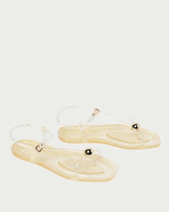 로플러랜달 샌들 로플러 랜달 다나 샴페인 스트랩 젤리 샌들 골드 - LOEFFLER RANDALL