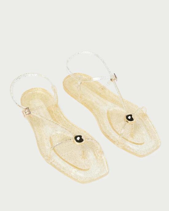  로플러랜달 샌들 로플러 랜달 다나 샴페인 스트랩 젤리 샌들 골드 - LOEFFLER RANDALL