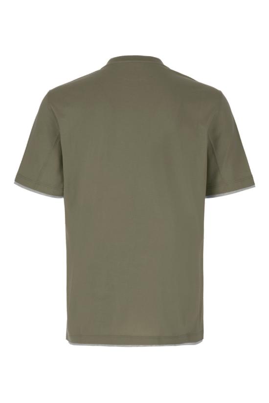 26FW 브루넬로 쿠치넬리 자수 로고 티셔츠 M0B137427 CAE09 MILITARY GREEN - BRUNELLO CUCINELLI