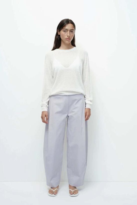  미정박 스트레이트 팬츠 박미정 코튼 배럴 레그  라벤더 색상 - MIJEONG PARK