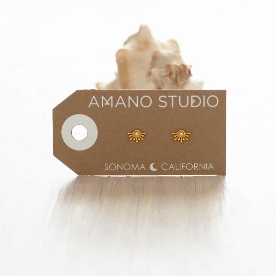  아마노 스튜디오 이어링 레이즈 오브 라이트 진주 스터드 귀걸이 - AMANO STUDIO