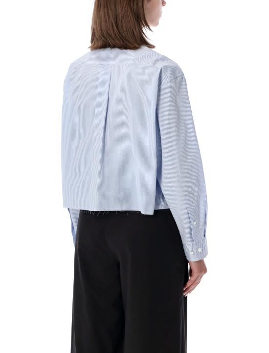26SS 미우미우 마이크로 핀스트라이프 포플린 셔츠 MK165919EA F0UB3 BIANCO CIELO - MIU MIU