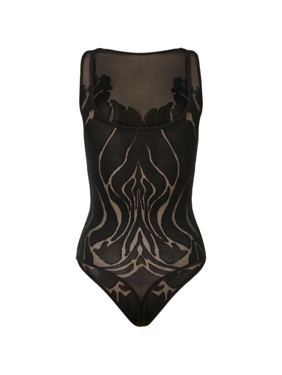 26FW 월포드 바디수트 티셔츠 78335 9180 Black - WOLFORD