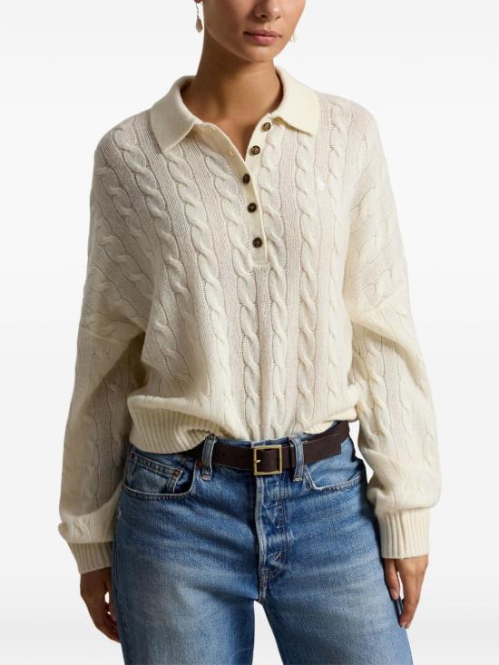 26FW 랄프 로렌 폴로 티셔츠 211B17767007 Authentic cream - RALPH LAUREN
