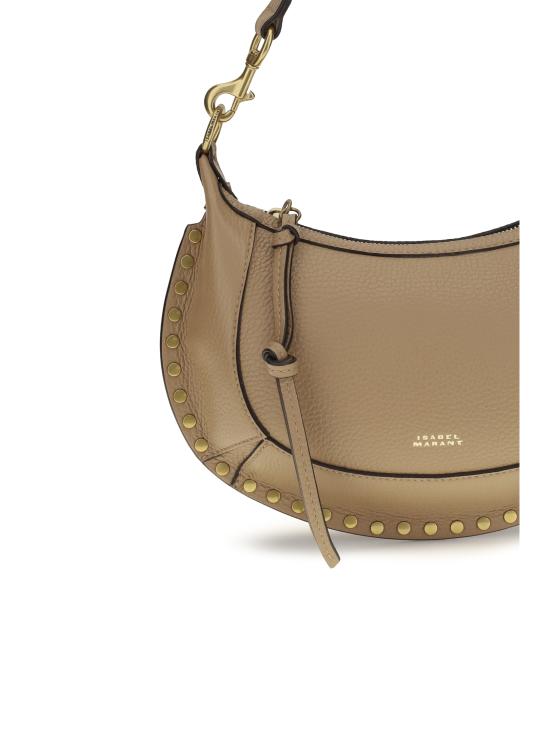26FW 이자벨마랑 오스칸 문 풀 그레인 레더 스터드 바게트 숄더백 PP0003FAD1C04M 50CU BEIGE - ISABEL MARANT