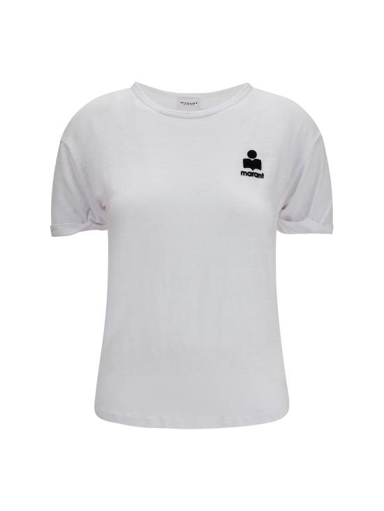 26FW 이자벨마랑에뚜왈 콜디아 플록 리넨 티셔츠 TS0315FAA1N09E 20WH WHITE
