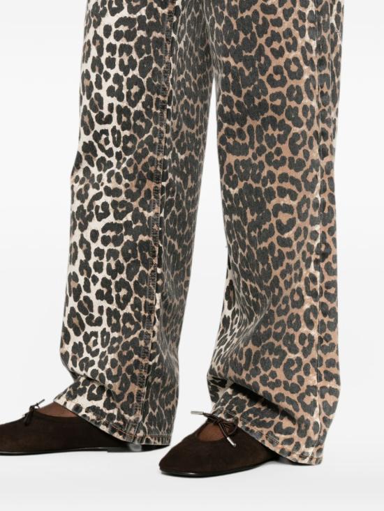 26FW 가니 스트레이트 팬츠 A1190039 859 Leopard - GANNI