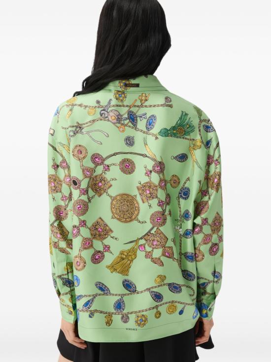 26FW 베르사체 블라우스 1025686 1A188565GE70 Green - VERSACE