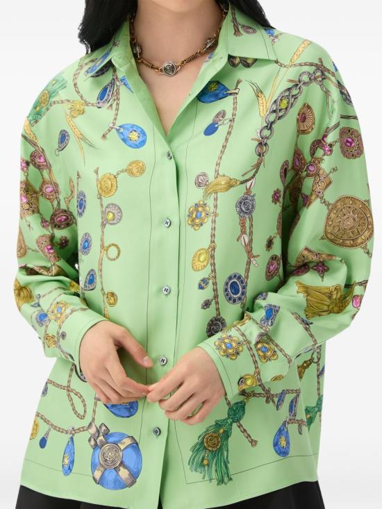 26FW 베르사체 블라우스 1025686 1A188565GE70 Green - VERSACE