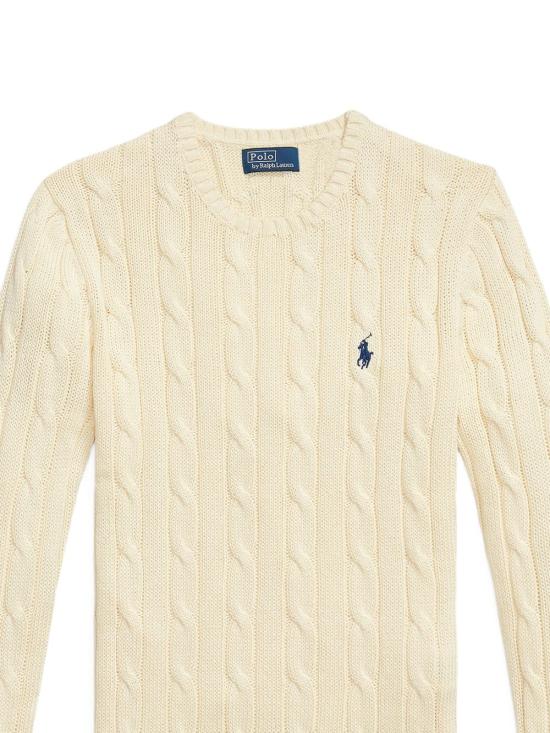 26FW 폴로 랄프로렌 포니 로고 피마코튼 케이블 니트 스웨터 211971869015 CREAM - POLO RALPH LAUREN