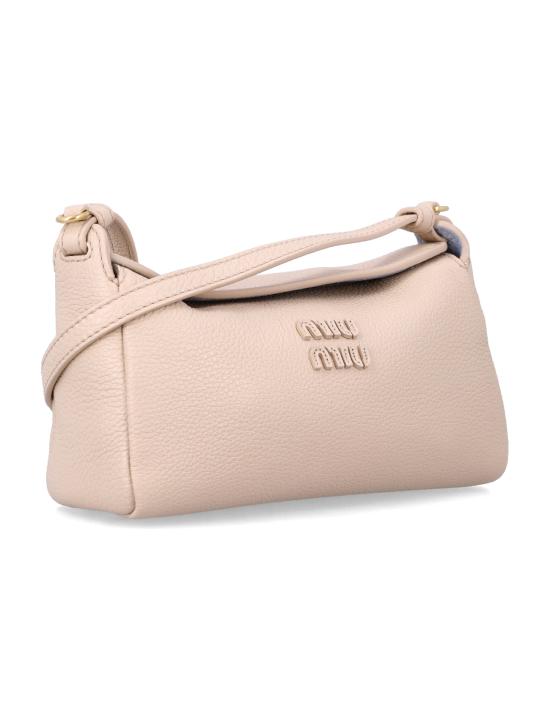 26SS 미우미우 로고 레더 파우치백 5NF4622IFL F05C2 TRAVERTINO PERVINCA - MIU MIU